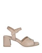 Caprice Block Heel Sandal Beige Gold