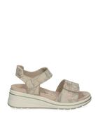 Caprice Wedge Velcro Sandals Off White Multi image