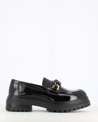 Cinders Edit Classic Chunky Loafer Black Patent image