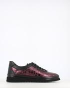 Cinders Edit Classic Laced Leather Trainer Metallic Purple/Black