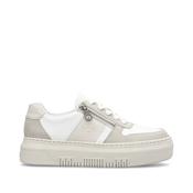 Rieker Flatform Zip Trainer White Beige