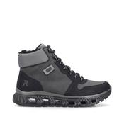 Rieker Laced Hiking Boot Black/Grey