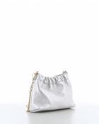 Marina Galanti Leather Pouch Bag with Shoulder Chain Silver image