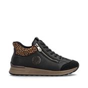 Rieker High Top Zip Black Leo Nut