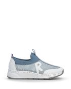 Rieker Mesh Slip On Trainer White/Blue
