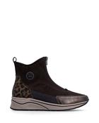 Rieker Front Zipper Ankle Boot Black/Dark Brown Antic image