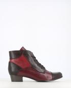Regarde Le Ciel Stefany Patchwork Laced Ankle Boot Wine/Tan image