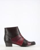 Regarde Le Ciel Stefany Patchwork Ankle Boot Wine/Tan/Sangria image
