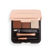 Makeup Revolution Brow Sculpt Kit Medium Brown Eyebrow Modeling Kit image