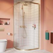 Crosswater Clear 6 Quadrant Shower Door - Brushed Brass image