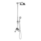 Crosswater MPRO Industrial 2 Outlet Thermostatic Valve With Rigid Riser and Shower Set With Overhead