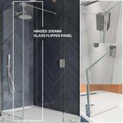 Brushed Steel Flipper Panel For Wetroom Screen - Brushed Stainless Steel