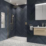 Crosswater GALLERY 10 Wetroom Shower Screen - Brushed Brass