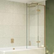 Crosswater OPTIX 10 Hinged Bath Screen with Inline Panel 900x1500mm