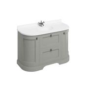 Burlington Freestanding 1340 Dark Olive Curved Vanity Unit with Doors &amp;amp; Drawers