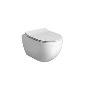Crosswater Glide II Rimless Wall Hung WC Pan With Soft Close Toilet Seat - Gloss