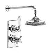 Burlington Trent Thermostatic Single Outlet Shower Valve with Fixed Head - Chrome image