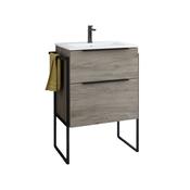 Galsaki 600 Wall Unit, Basin​ &amp;amp; Black Leg Pack