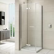 Merlyn 8 Series Frameless Bi-Fold Hinged Shower Door with Side Panel image