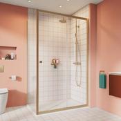 Crosswater Clear 6 Sliding Shower Door &amp;amp; Side Panel - Brushed Brass