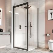 Crosswater Clear 6 Infold Shower Door &amp;amp; Side Panel - Matt Black