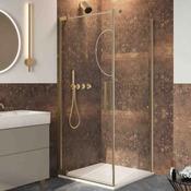 Crosswater Asura Hinged Shower Door &amp;amp; Side Panel - Brushed Brass