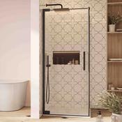 Crosswater Asura Hinged Shower Door &amp;amp; Side Panel - Matt Back