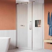 Crosswater Asura Hinged Shower Door &amp;amp; Side Panel - Polished Stainless Steel