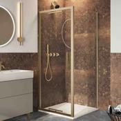 Crosswater Asura Infold Shower Door &amp;amp; Side Panel - Brushed Brass