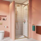 Crosswater Clear 6 Infold Shower Door &amp;amp; Side Panel - Brushed Brass