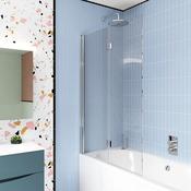 Crosswater Design 8 Double Panel Fully Folding Hinged Shower Bath Screen