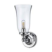 Burlington Round Light With Chrome Base and Vase Clear Glass Shade