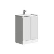 City Tiles 600mm White Fluted Floorstanding Vanity Unit And Basin image