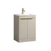 Sora 600mm 2-Door Floorstanding Vanity Unit with Ceramic Gloss Basin image