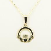 9ct Gold Claddagh Necklace