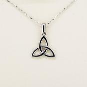 9ct White Gold Trinity Necklace image