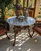 Cast-Iron Garden Table with Marble Top (D 90 x H 73 cm) image