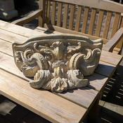 Large Antiqued Stone Effect Ornate Wall Shelf