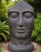 Garden Statue Face - Black image