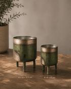 Vintage Metal Pot Dobra Green (8 x 8 x 10 cm) image