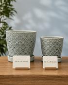 Blue Star Pot with Tray (D 16 x H 14 cm)