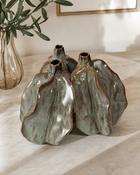 Ceramic 3 Pods Vase Gray-Brown (D 21.5 x H 14 cm)