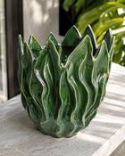 Ceramic Leaf Pot - Green (D 33 x H 36 cm) image