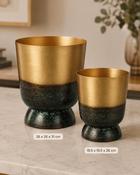 Flower Pot Avelon Green/Gold (26 x 26 x 31 cm) image