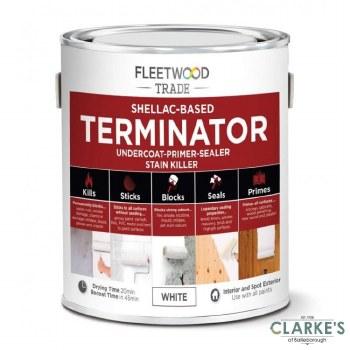 Fleetwood Terminator Primer Stain Killer - White | Size 500 ml - Shellac-Based, Kills, Sticks, Blocks, Seals, Primes