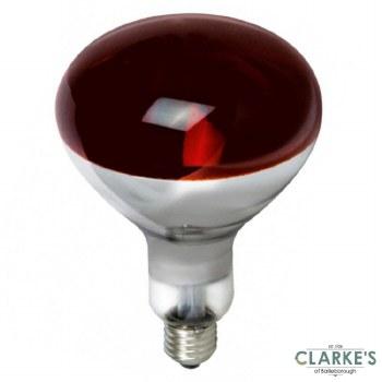 Moy 250W Infrared Heat Lamp Bulb E27 Cap Red Color Silver Base Screw Fitting for Therapeutic Heat and Pain Relief