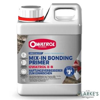 Owatrol E-B Mix-in Bonding Primer 2.5 Litre - First coat of paint and bonding primer in one, Makes paint stick to chalky and porous surfaces
