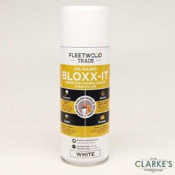 Fleetwood Bloxx-It Oil-Based Primer 400ml Aerosol White Stain Killer