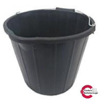 Black 3 Gallon Plastic Bucket with Metal Handle