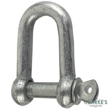 Connex Galvanised D Shackle M5 x 10mm 80kg Load Limit Screw Pin 2 Pack